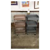 2 ROLLING METAL CARTS