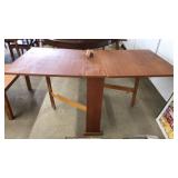 MID CENTURY TEAK FOLD OUT TABLE