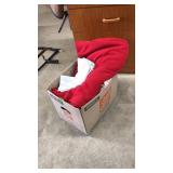 BOX OF ASST. TABLE CLOTHES AND MISC