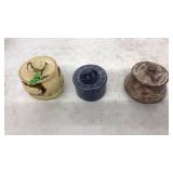 3 POTTERY CANNISTERS
