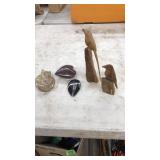 CARVED STONE & WOOD FIGURALS