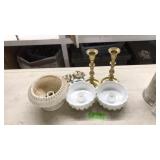 LOT OF ASST. CANDLESTICK HOLDERS