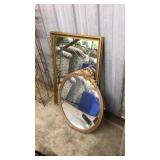 2 GOLD GILT FRAMED WALL MIRRORS
