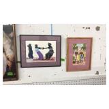 2 PC. SIGNED FRAMED AFRICAN ART