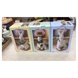3 NIB DECORATIVE BUNNY FIGURALS