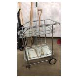 MID CENTURY CHROME TEA CART