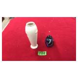 BLOWN GLASS PAPERWEIGHT & LENOX BUD VASE
