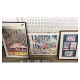 3 PC FRAMED AFRICAN WATER COLOR ART