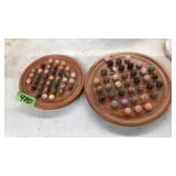 WOOD & MARBLE SOLITAIRE BOARDS (2)