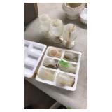 SET OF MARBLE WINE AND BRANDY GLASSES