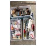 STACK OF 3 TOTES OF ASST ELECTRICAL