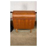 EGON OSTERGAARD TEAK DRUM ROLL SECRETARY DESK