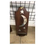 WOOD & MIRRORED BACK MOON & STARS WHAT NOT SHELF