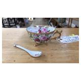 FAN CREST FINA CHINA TEA CUP WITH SPOON