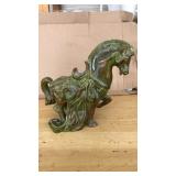 CHINESE-STYLE HORSE FIGURINE 11.5X10 IN
