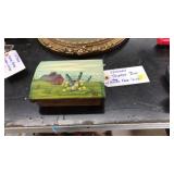 WOODEN TRINKET BOX, HAND PANTED FARM SCENE