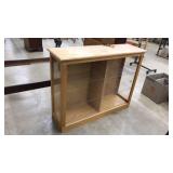 LIGHTED OAK & GLASS DISPLAY CASE