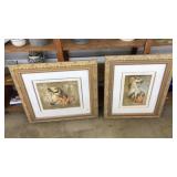 PAIR OF GREEK SIGNED FRAMED HORSE AND MAN