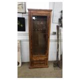 OAK GUN CABINET, 74IN TALL