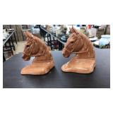 PAIR OF SIGNED HORSE HEAD BOOKENDS
