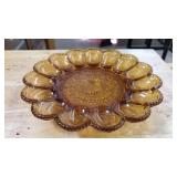 MARIGOLD CARNIVAL GLASS EGGPLATE/SANDWICH, 11 IN