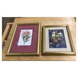 PAIR OF FRAMED FOWER LITHOGRAPHS