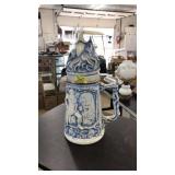 VINTAGE BEER STEIN W/ WIZARD, KNIGHTS & ETC SCENE