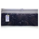 HAND CARVED WOOD MURAL, WESTERN THEME