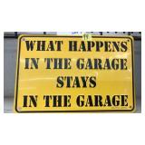 GARAGE TIN SIGN, 12" X 8"