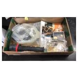 BOX LOT: FLASHLIGHTS, SNOW SHOW COVERS, ETC