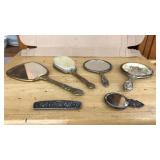 COLL OF SIX SILVERPLATE TOILETRY ITEMS
