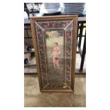 FRAMED ART W NEEDLE POINT, 33X16