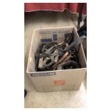 BOX LOT OF ASST TACK & LEATHER