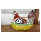 8IN NESTING HEN COVERED BOWL