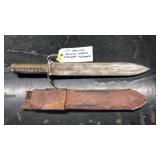 ANTQ. 17" BRONZE HANDLE DAGGAR W/SHEATH