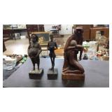 3 WOOD CARVED FIGURALS