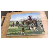 HUNT SCENE OIL ON CANVAS, JENN CLAGETT