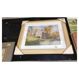 FRAMED SIGNED LITHOGRAPH: MILL BY RIVER