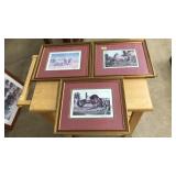 (3) FRAMED LITHOGRAPHS, HORSES