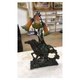 TIFFANY STYLE LILY TABLE LAMP W/ COMPOSTIE RIDER