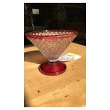 WESTMORELAND HOBNAIL CANDY DISH: RUBY RED