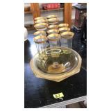GOLD RIMMED GLASSWARE SET