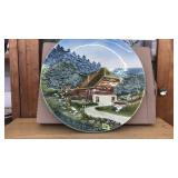 HAND PAINTED GERMAN RELIEF WALL PLATE, 16IN