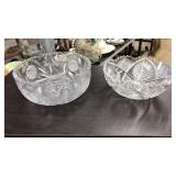 2 PRESSED GLASS BOWLS