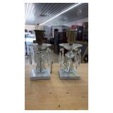 2 GLASS TABLE LAMPS