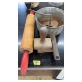 PRIMITIVE KITCHENWARE & BUTTER MOLD