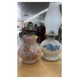 2 OIL LAMPS & HURRICAN SHADES