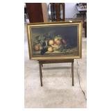 FRAMED STILL LIFE ON VINTAGE EASEL