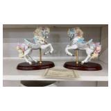 2 MORGAN TRINKETS CAROUSEL PORCELAIN FIGURALS