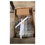 FLAT OF ASST CANDLE HOLDERS & CANDLES